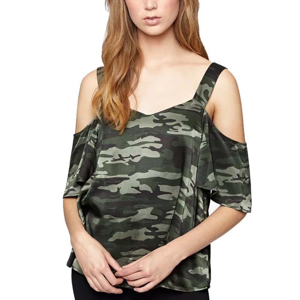 Sanctuary's cold-shoulder top drapes Top. M